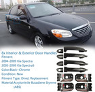 8pcs Interior   Exterior Door Handles Set  Compatible With 2004-2009 Kia Spectra