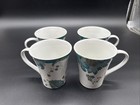 222 Fifth Eliza Teal Porcelain Coffee Mugs Set Of 4