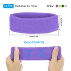 4 Pcs Sweatband Headbands Terry Cloth For Sports Pink dark Purple yellow green