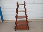 Vintage 5-tier Carved Walnut Etagere Shelf bookcase