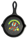 Miniature Cast Iron Skillet Frying Pan Painted Flowers Doll House Farmcore 2 75 