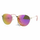 Round Oval Metal Frame Vintage Fashion Sunglasses Mirror Lens Uv 400