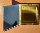 Vintage Mother Of Pearl Compact Powder Mirror Makeup Case Midcentury  Brass