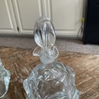 Clear 11    Glass Decanters Set Of 2 Vintage With Textured Design