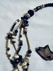 Lee Sands Mother Of Pearl Inlay Necklace Earring Set Tulip Flower Beaded