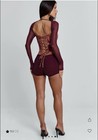 Outcast Women   s Corset Dress S Burgundy Multicolor Animal Print Lace-up
