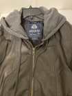 American Rag Cie Men   s Xxl Brown Hooded Full Zip Faux Leather Bomber Jacket Nwt
