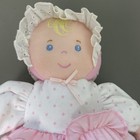 Eden Baby Doll Pink Terry Cloth Plush Crinkle Lovey Blonde  Rattle 12  Vintage