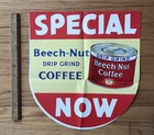 Vintage 1930   s Beechnut Coffee Litho Sign Large Double Sided Store Display