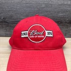 Vintage Budweiser Hat Snap Back Red King Of Beers Since 1876 Beer Advertising