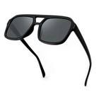 Black Plastic Frame Vintage Trendy Shades Aviator Large Mens Women s Sunglasses