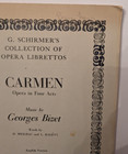 Carmen Bizet Libretto G Schirmer French English Version Vg 