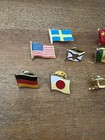 Country Flag Lapel Pin Lot  13  Usa  Canada  Mexico  Germany  Japan