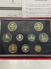 1989 United Kingdom 9 Coin Proof Set Red Leather Case With Coa