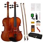  Violin 4 4 Size Set  Fiddle Solid Wood For Professional Beginners Adults Full