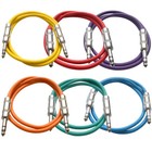Seismic Audio 6 Pack Colored 1 4  Trs 3  Patch Cables