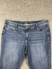 St Johns Bay Capri Jeans Womens 20w Blue Stretch Denim Classic Casual Pants