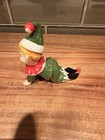 Rare Stamped Vintage Norcrest Christmas Baby Pixie Elf With Santa Hat Crawling