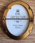 Vintage Rare 1953 Coronation Brooch Pin Queen Elizabeth Ii Royal Worcester 2 