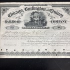 Chicago  Burlington And Quincy Railroad Company-stock Certificate-100shares-1878