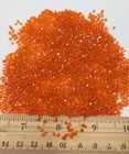 Vintage Antique Czech Glass Seed Beads 9 0 3-cuts Transparent Orange 30 Gr Loose