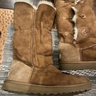 Tall Ugg Australia Bailey Button Brown Boots Women s 8 Suede  Sn 1873