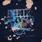 Pink Floyd Crop Top T Shirt Size Large Bleached Tie Dye Dark Side Of The Moon