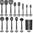 Silicone Kitchen Cooking Utensils Set  Heat Resistant  14-piece Dishwasher-sa   