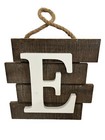 Rustic Wooden Initial E Letter Wall   Front Door Decor Art