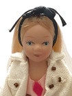 Miniature Dollhouse Miniature 4 5   Porcelain Girl Doll With Long Blonde Hair