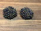 Vintage Black Opalescent Shoe Clips