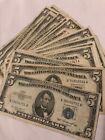     One Rare 1953 Blue Seal  5 Silver Certificate Note Five Dollar Bill Lot Money   