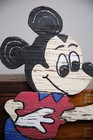 Vintage Mickey Mouse Welcome Sign Store Display Wood Cartoon Artwork Animation
