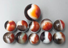 Vitro Agate Brown All Red Vintage Marbles Game Set Lot Of 11