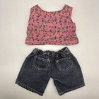 Build A Bear Rare Purple Paisley Top Embroidered Denim Jeans Girl Teddy Outfit