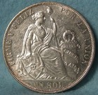 1892-tf Peru 1 Sol Large Size World Silver Coin   Crown Uncirculated  626
