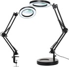 10x Magnifying Glass Desk Light Magnifier Led Lamp Reading Lamp With Base   Clip