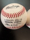 Three  3  Rawlings Official National League Baseballs William D  White Ro-n Used