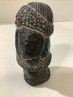 Alaska Inuit Indian Black Soap Stone Carved 4  Figurine Collectible  retro