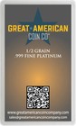  999 Platinum 1 2 Grain Bar W  Assay Card   Serial Number Great American Coin Co