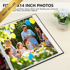11x14 Photo Album Art Portfolio Folder Holds 64 Photos Linen Cover Clear Sleeves