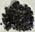 Wonderful Collection Of  Victorian Era Black Jet And Black Glass Buttons