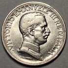Italy  2 Lire  1916r  Extra Fine  4-horse Chariot   2684 Ounce Silver