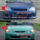 Grille Compatible With 1996-1998 Civic  Abs Black Front Bumper Hood Grill