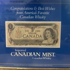 Vintage 1973 Canadian Mist Framed Advertising Rare  1 Queen Elizabeth Currency