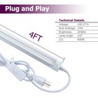 6 Pack T8 Led Shop Light 4ft 24w 6500k Linkable Garage Ceiling Lamp Clear Cover