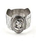 Warrior Medallion Sterling Silver Napkin Ring Sheffield 1870 P m  E h  4 22g