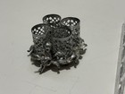 Lot Of 2 Vtg Silver Metal Filigree 3 Lipstick Holder   Clear Cosmetics Organizer