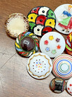 Vintage Lot Of 20 Painted Glass Buttons - 7 16  To 7 8   b1 