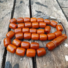 Vintage Baltic Amber Beads Tesbih Prayer Misbaha Natural Rosary Islamic Pressed 